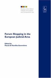 Forum Shopping in the European Judicial Area (Sstudies of the Oxford Institute of European and Comparative Law) by Pascal de Vareilles-Sommieres