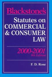 Cover of: Blackstone's Statutes on Commercial and Consumer Law (Blackstone's Statute Books)