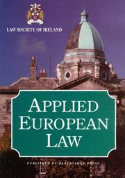Cover of: Applied European Law (Law Society of Ireland)