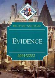 Cover of: Evidence (Inns of Court Bar Manuals) by Inns of Court School of Law