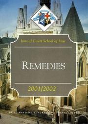 Cover of: Remedies (Inns of Court Bar Manuals) by Inns of Court School of Law