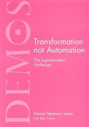 Cover of: Transformation Not Automation