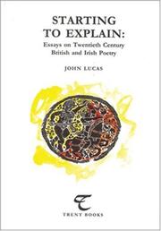 Cover of: Starting to Explain | John Lucas