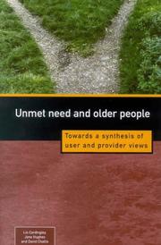 Cover of: Unmet Need and Older People by Lis Cordingley, James Hughes, David Challis