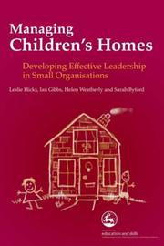Cover of: Managing Children's Homes by Leslie Hicks