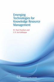 Cover of: Emerging Technologies for Knowledge Resource Management by M., Paul Pandian, C., R. Karisiddappa