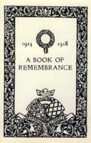 Cover of: Book of Remembrance 1914 1918(watford Grammar School )