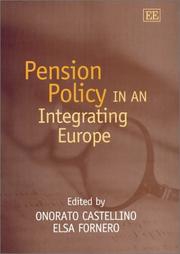 Cover of: Pension Policy in an Integrating Europe