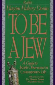 To be a Jew by Hayim Donin