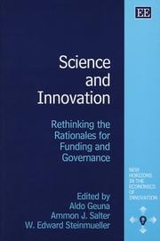 Cover of: Science and Innovation: Rethinking the Rationales for Funding and Governance (New Horizons in the Economics of Innovation Series)