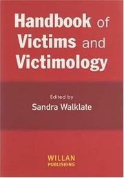 Cover of: Handbook on Victims and Victimology by Sandra Walklate