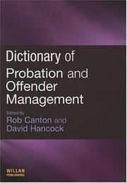 Cover of: Dictionary of Probation and Offender Management