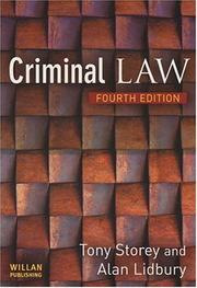 Cover of: Criminal Law | Tony Storey