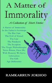 Cover of: A Matter of Immorality: A Collection of Short Stories