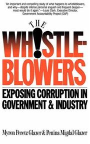 Cover of: Whistleblowers by Myron Peretz Glazer, Penina Migdal Glazer