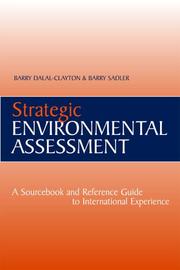 Cover of: Strategic Environmental Assessment by Barry Dalal-Clayton, Barry Sadler