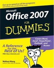 Cover of: Office 2007 For Dummies by Wallace Wang