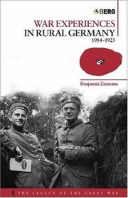 Cover of: War Experiences in Rural Germany by Benjamin Ziemann