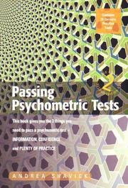Cover of: Passing Psychometric Tests