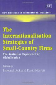 Cover of: The Internationalisation Strategies of Small-Country Firms: The Australian Experience of Globalisation (New Horizons in International Business Series)