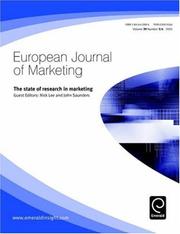 Cover of: The state of research in marketing by 