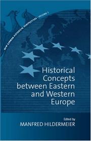 Cover of: Historical Concepts Between Eastern and Western Europe (New German Historical Perspectives) (New German Historical Perspectives)