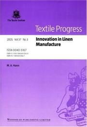 Cover of: Innovation in Linen Manufacture: Textile Progress Volume 37 Issue 3