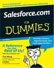 Cover of: Salesforce.com For Dummies (For Dummies (Computer/Tech)) by Tom Wong, Liz Kao