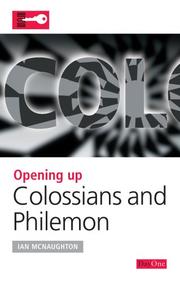 Cover of: Opening up Colossians and Philemon (Opening up the Bible)