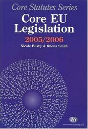 Cover of: Core Eu Legislation 2005-06 (Core Statutes)