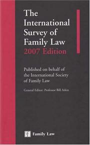 Cover of: The International Survey of Family Law, 2007 | 