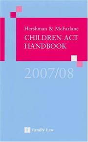 Cover of: Hershman and Mcfarlane Children Act Handbook 2007/08