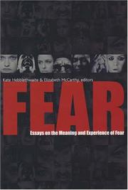 Cover of: Fear: Essays on The Meaning and Experience of fear