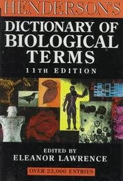 Cover of: Henderson's dictionary of biological terms