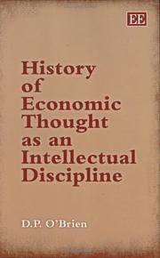 Cover of: History of Economic Thought As Intellectual Discipline | D. P. O
