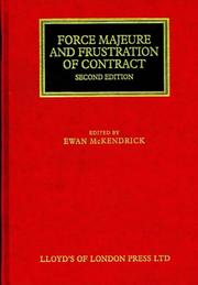 Cover of: Force Majeure and Frustration of Contact by Ewan McKendrick