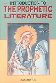 Cover of: Introduction to the Prophetic Literature (The Biblical Seminar, 49)