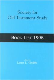 Cover of: Society for Old Testament Study Book List 1998 (Society for Old Testament Study Book List) | Lester L. Grabbe