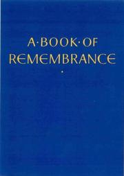 Cover of: A Book of Remembrance by Margaret Morgan
