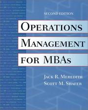 Cover of: Operations Management for MBAs, 2nd Edition by Jack R. Meredith, Scott M. Shafer