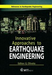Cover of: Innovative Approaches to Earthquake Engineering (Advances in Earthquake Engineering, Vol. 10) by Giuseppe Oliveto