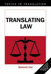 Cover of: Translating Law (Topics in Translation)