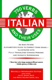 Cover of: 750 Italian verbs and their uses by Brunella Notarmarco Dutton