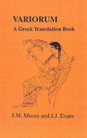 Cover of: Variorum: A Greek Translation Book (Greek Unseens) (Greek Language) (Greek Language)