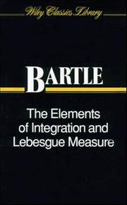 Cover of: The elements of integration and Lebesgue measure by Robert Gardner Bartle