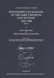 Cover of: Manuscript Catalogues of the Early Museum Collections 1683-1886