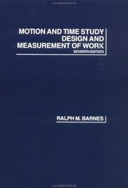 Cover of: Motion and time study by Ralph Mosser Barnes