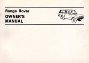 Range Rover (2 Door) Owners' Hndbk 70-80 by Brooklands Books Ltd