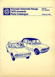 Cover of: Triumph Dolomite Range 1976+ Parts Catalog (Official Parts Catalogue) | Brooklands Books Ltd
