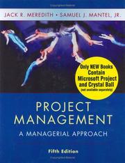 Cover of: Project Management: A Managerial Approach
